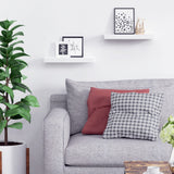 Ballucci Floating Shelves, 2-Pack 16" Wood Wall Shelf Set with Invisible Brackets for Bathroom, Living Room, Bedroom, Kitchen, Nursery, 6" Deep, White Ballucci