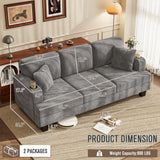 Homall Couch for Living Room, 83" Couches with Soft Deep Seats, Modern Sofa 3 Seater in Corduroy for Apartment, Bedroom (Gray) Homall