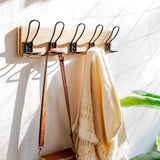 Dseap Coat Rack Wall Mounted - Heavy Duty Farmhouse Rustic Wall Coat Hanger With 5 Wire Hooks for Clothes Hat Jacket Towel, RusticWire, G25A, Weathered Brown & Black Dseap