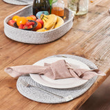 ART pinecone Placemats Set of 6 Oval – Woven Boho Farmhouse Table Mats for Dining Table for 6, Kitchen Decor, Washable and Handmade Rustic Table Accessories (Oval, Gray Mixed) ART pinecone