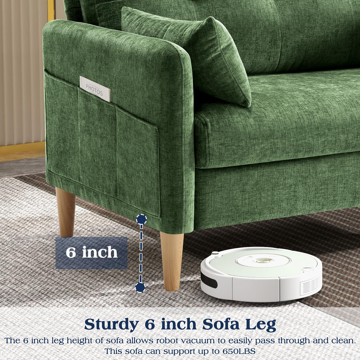 Hanherry Loveseat Sofa, 47” Small Couch for Living Room, Comfy Chenille Fabric Love Seat for Bedroom with Throw Pillow,Removable Cushion Cover,Couches for Small Space,Apartment,Dorm Hanherry