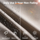 ovios 9 Piece Patio Sectional Furniture with 42" Fire Pit Table, Rattan Wicker Coversation Set with Swivel Chairs, Outdoor Sofa Set for Outside Porch Balcony Backyard Pool,Beige ovios