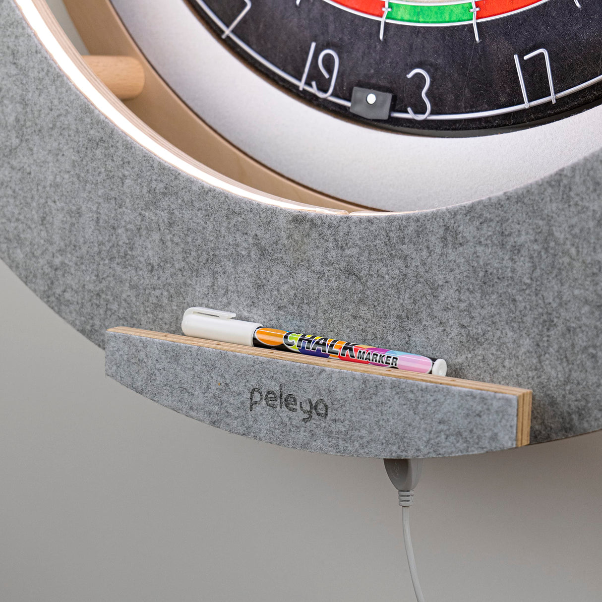 peleya Dart Board Cabinet Set with LED Light; Bristle Dartboard, Built in LED Light, Darts and Chalkboards peleya