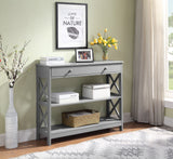 Convenience Concepts Oxford 1-Drawer Console Table 39.5" - Sofa Table with Storage Shelf, Transitional Entryway Hall Table for Living Room, Kitchen, Bedroom, Gray Convenience Concepts