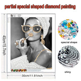 KUFWKEY Woman Diamond Art Kit for Beginners,Partial Diamond Painting Kits for Adults,5D Special Shape Diamond Art Painting,DIY Diamond dots,Mosaic Crafts for Adults,Bathroom Decor,11.81x15.7 inch KUFWKEY
