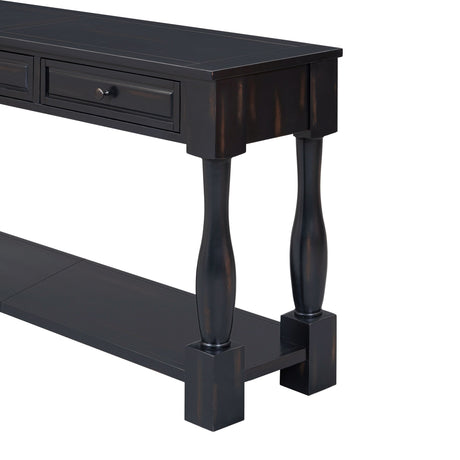 TREXM 63" Long Console Table with Drawers and Shelf HouseOfZazla
