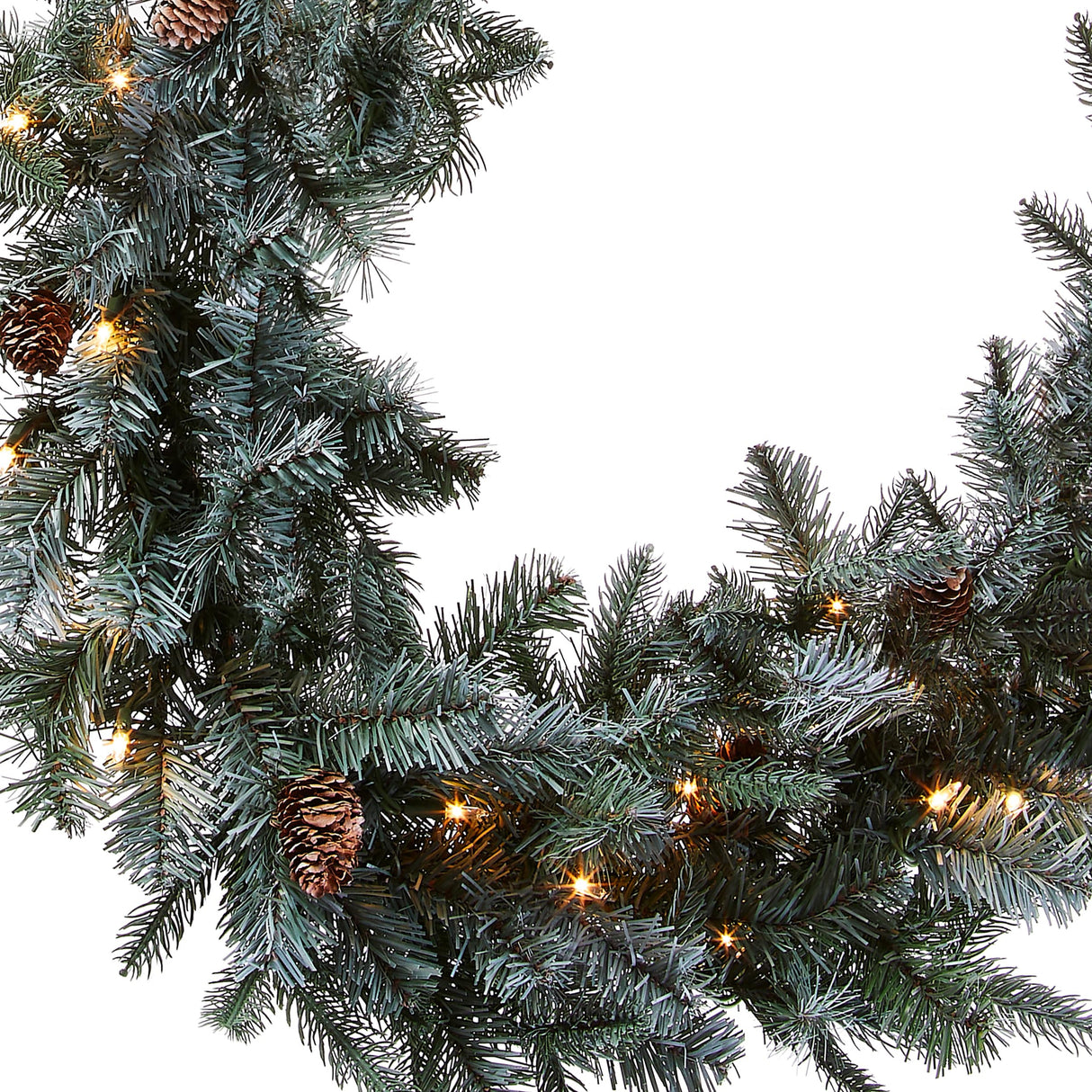 National Tree Company Pre-Lit 'Feel Real' Artificial Christmas Garland, Green, Arctic Spruce, White Lights, Decorated With Pine Cones, Plug In, Christmas Collection, 9 Feet National Tree Company