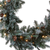 National Tree Company Pre-Lit 'Feel Real' Artificial Christmas Garland, Green, Arctic Spruce, White Lights, Decorated With Pine Cones, Plug In, Christmas Collection, 9 Feet National Tree Company