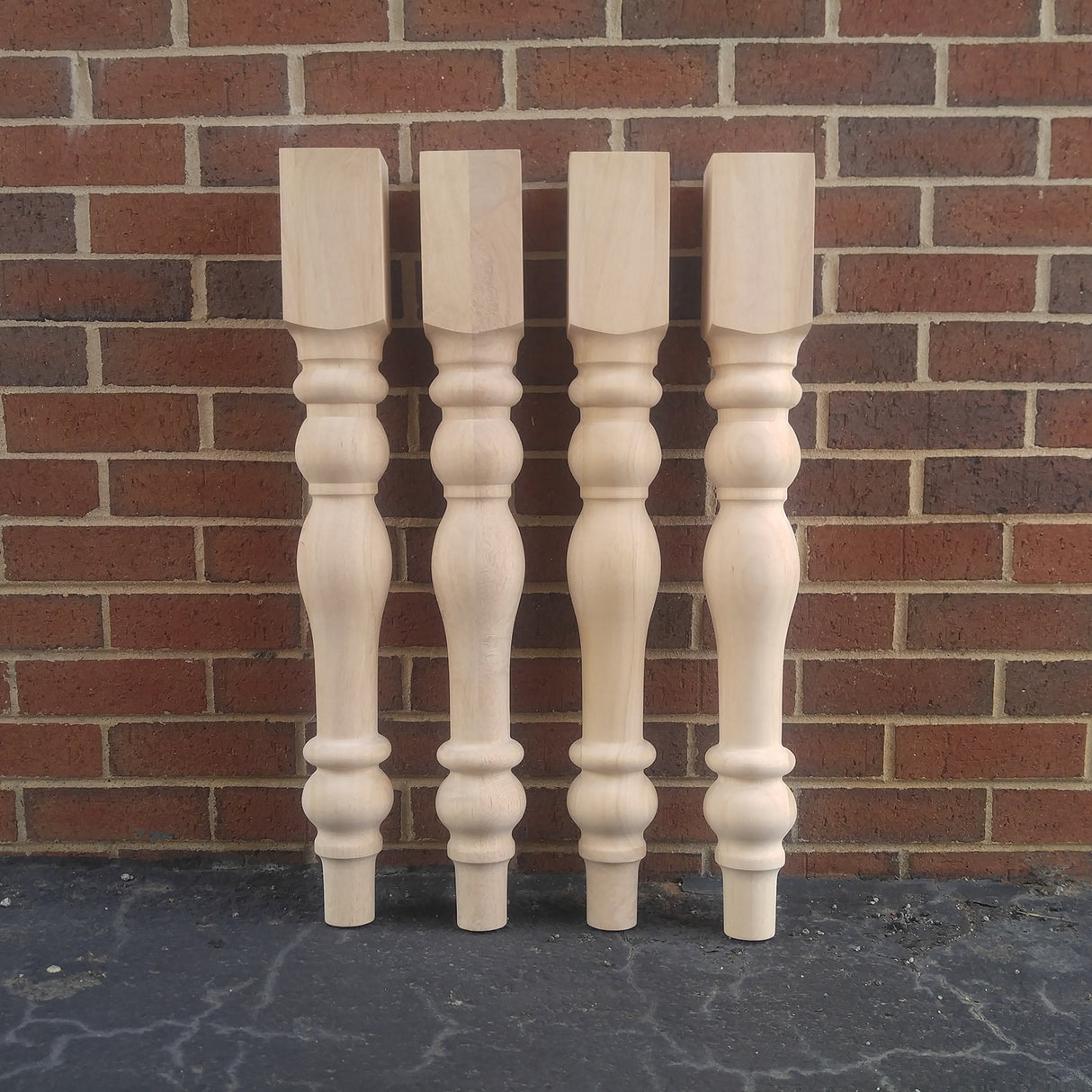 DESIGN 59 Unfinished Cottage Farmhouse Dining Table Legs- Set of 4 Turned Legs inc DESIGN 59