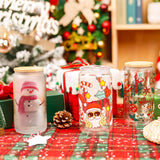 Joyclub 12 Pack Sublimation Glass Cups Blanks with Bamboo Lid 16 OZ Frosted Glass Beer Cans Mason Jar for Iced Coffee Juice Soda Drinks Joyclub