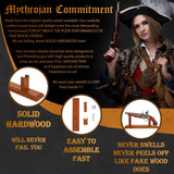 Mythrojan Solid Hardwood Gun Pistol Display Stand Sturdy Wooden Pistol Holder for your Pirate Pistols 12.8” X 2.5” X 4.8” Mythrojan