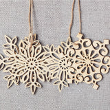 N&T NIETING 27pcs Wooden Snowflakes Shaped Embellishments Hanging Ornaments for Christmas Decoration N&T NIETING