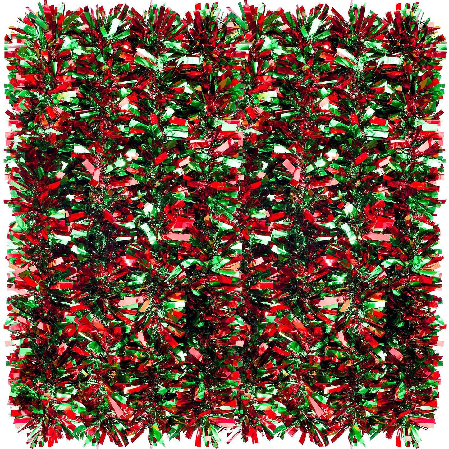 Christmas Tinsel Garland Metallic Christmas Tree Garland Shiny Party Tinsel Garland Hanging Decorations for Christmas Tree Decorations Wedding Birthday Party Supplies (26.2 ft,Red and Green)