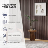 POHARE WPC Slat Wall Panels, 8 Pack Accent Decorative Acoustic Wood Slats for Wall and Ceilings, Acoustic Panels for Interior Wall Modern Décor, Walnut, 95 x 6 in POHARE