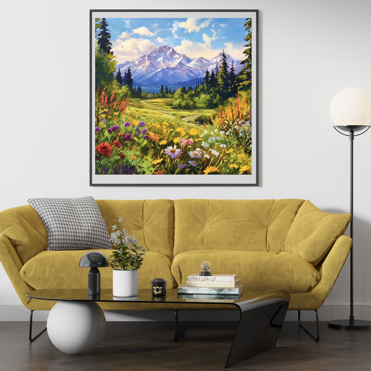 14CT Counted Cross Stitch Kits for Adults Mountain Flowers Advanced Stamped Cross Stitch Kits for Adults (Mountain 4) Moohue