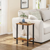 TUTOTAK End Table, Set of 2, Side Table, Nightstand, 2-Tier Storage Shelf, Sofa Table for Small Space, Living Room, Bed Room TB01BB035 TUTOTAK