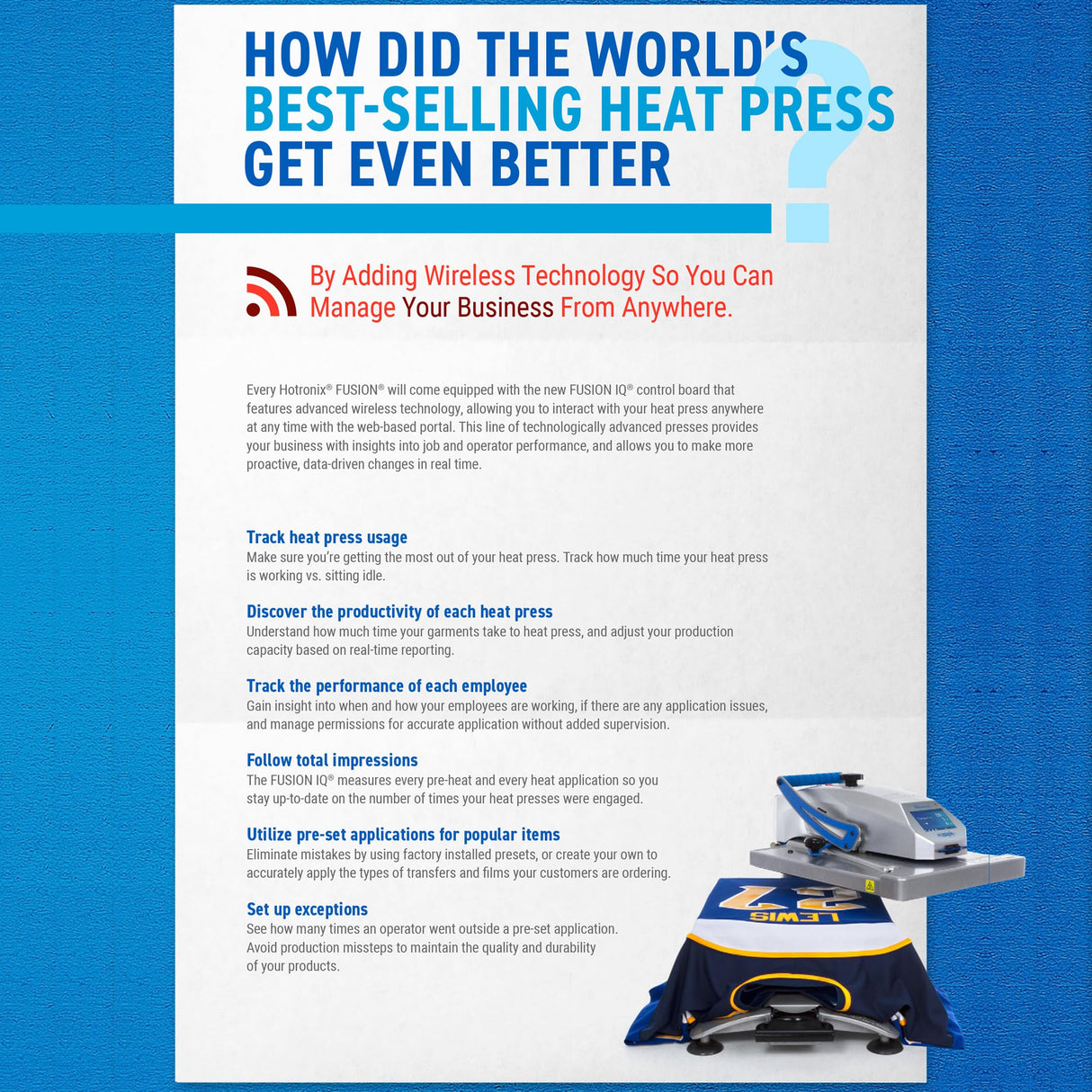 STAHLS' Hotronix Fusion IQ 16"x20" Swing & Draw Heat Press: Elevate Your Game with Precision Heat Transfers. Effortlessly Create Professional Results! Stahls'