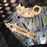 MU 3D Wooden Knife Puzzle DIY Wood Assembled Knife Model Metal Puzzles for Adults, Military Model Wooden Swords Guns Model Kits Building DIY Set, Mechanicals Wooden Toys Gift to Father Brother Purple MU