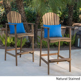 Christopher Knight Home Malibu Outdoor Acacia Wood Adirondack Barstools, 2-Pcs Set, Natural Stained Christopher Knight Home