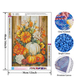 Pumpkin Diamond Art Kits for Adults, Fall Diamond Painting Kits for Adults Beginners, DIY 5D Diamond Painting with Round Gem Art Kits for Gift Home Wall Decor 12x16 Inch Fountor