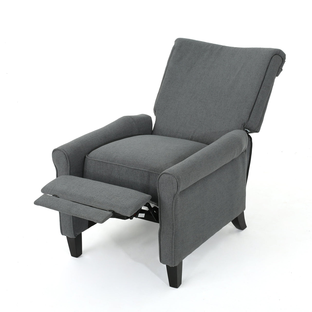 Christopher Knight Home Christopher Knight Home Charell Traditional Fabric Recliner, Charcoal / Dark Brown GDFStudio