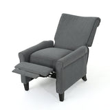 Christopher Knight Home Christopher Knight Home Charell Traditional Fabric Recliner, Charcoal / Dark Brown GDFStudio