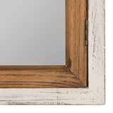 Kate and Laurel Boldmere Large Traditional Wood Windowpane Arch Mirror, 28x44, Rustic Brown and White Kate and Laurel