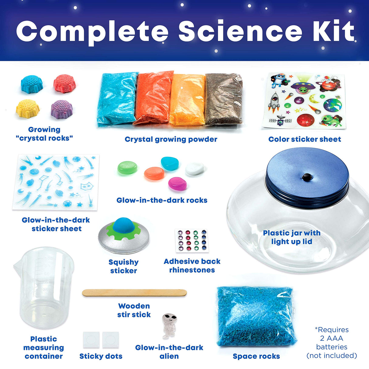 Creativity for Kids Crystal Space Terrarium Kit - Crystal Growing Kit for Kids - DIY STEM Science Kit for Boys and Girls Creativity for Kids