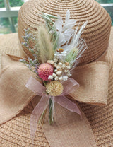 Mini Dried Flower Bouquet Set of 6, Small Bouquets, Bohemian Wedding Table Centerpieces Table Arrangements, Bridesmaid Flower Girl Proposal Gift Box, Birthday Cake Table Vase Decorations. (Pink) xin's convey