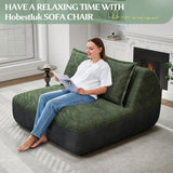 Hobestluk Small Sofa Small Couches for Living Room, Comfy Memory Foam Couch, Mini Sofa with Side Pocket for Living Room, Bedroom (Grey+Green) Hobestluk