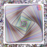 Bgraamiens Puzzle-Twisted 3D Colorful squares-1000 Pieces Square Puzzle Color Challenge Jigsaw Puzzles for Adults and Kids Bgraamiens