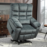 JUUXO 3-Motor Lift Chair with Adjustable Seat Height Zero Gravity Lay Flat Recliner with Heat Massage, Big Man Lift Recliners 400 lbs for Elderly Storage Cup Holders, Tall Man Recliner JUUXO