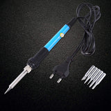 Soldering Iron Kit 220V 60W Adjustable Temperature Soldering Iron with 5 Tips EVTSCAN