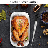 Turkey Baster Syringe for Cooking, Large Stainless Steel Meat Injector, with Cleaning Brush and 2 Marinade Needles, Black Omoojee