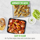 GreenLife Countertop Toaster Oven Air Fryer Stainless Steel, Healthy Ceramic Nonstick, PFAS and PFOA-Free, Tray & Basket, Bake, Broil, Reheat, Adjustable Temp & Time Control, Auto Shutoff, Turquoise GreenLife