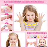99 Pcs Kids Makeup Kit for Girls, Princess Toys Real Washable Cosmetics Set with Mirror, Hair Ties, Nails, Rings, Earrings, Necklace, Perfect for 3 4 5 6 7 8 Year Old Girls Birthday Kuovei