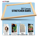 ARTIQO DIY Canvas Stretcher Bars 16x20 Inch Canvas Frame - Easy to Assemble, Gallery Wrap Oil Frame Kits Canvas Wood Stretcher Bars- for Oil Paintings, Prints, Paint by Numbers & Posters ARTIQO