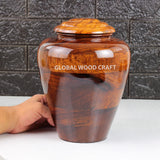 Rosewood Handmade Cremation Urn | Unique Design Turn Wood Adult Ash - Male & Female Ashes | Premium Quality Human Urns | Natural Wood Urn (Large) Generic