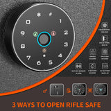 INTERGREAT 12-14 Rifle Gun Safe for Home Rifle and Pistols, Gun Safes for Rifle and Shotguns, Fingerprint Gun Cabinet with 3 Adjustable Shelves, Flag Design, Quick Access, Pockets INTERGREAT