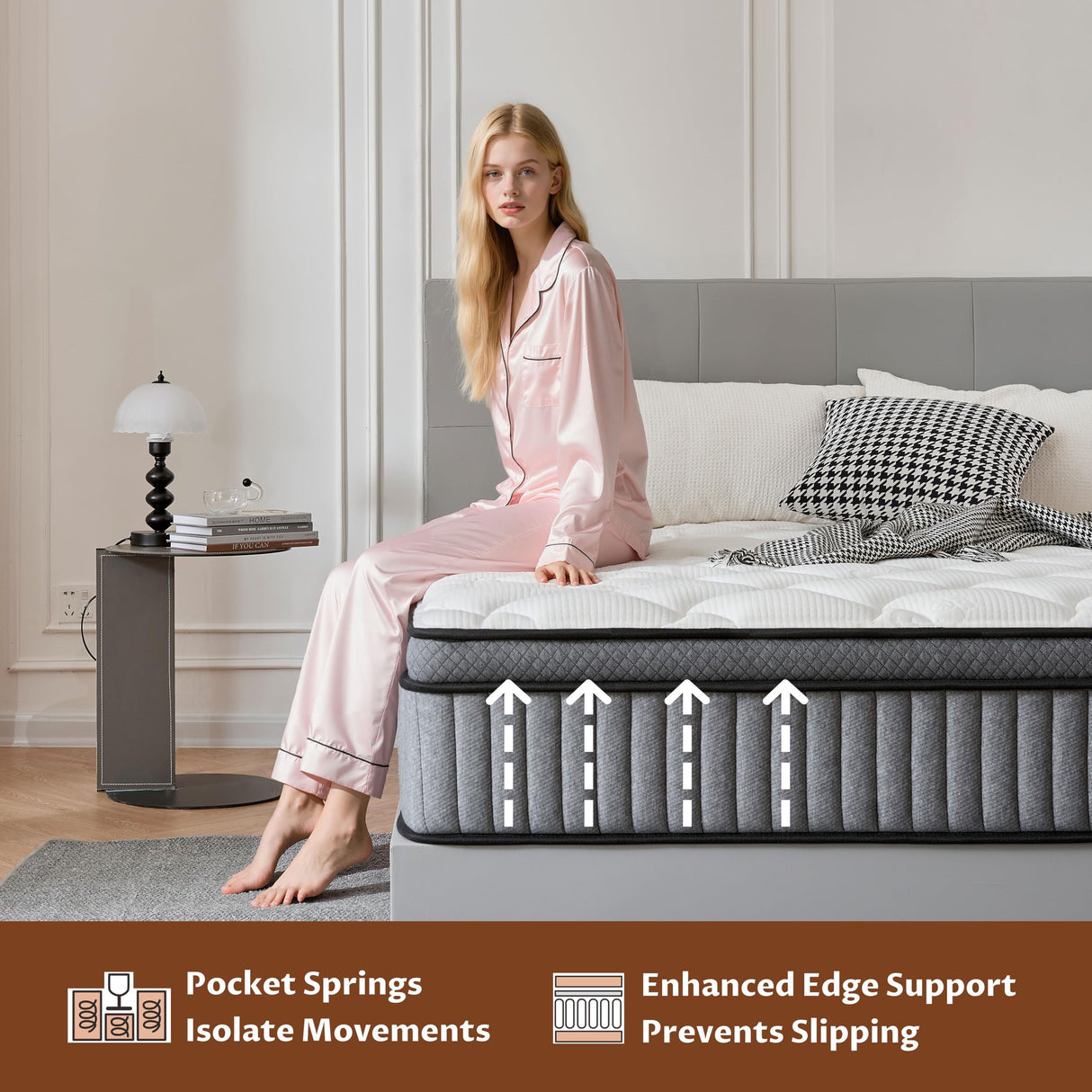 12 Inch Queen Mattress in a Box, Hybrid Cooling Gel Memory Foam & Pocketed Coils, Medium Firm, CertiPUR-US Certified, Pressure Relief, Motion Isolation Zentilla