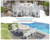 AMERLIFE 5 Piece HDPE Outdoor Dining Table & Chairs Set, All-Weather Patio Furniture with Umbrella Hole for Garden, Backyard, Seaside, White AMERLIFE
