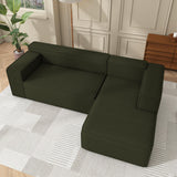 Swbvs Modular Sectional Sleeper Sofa,L-Shape Chaise,7-Seater Sofa,Upholstered Couches for Living Room Bedroom,No Assembly,Green Swbvs