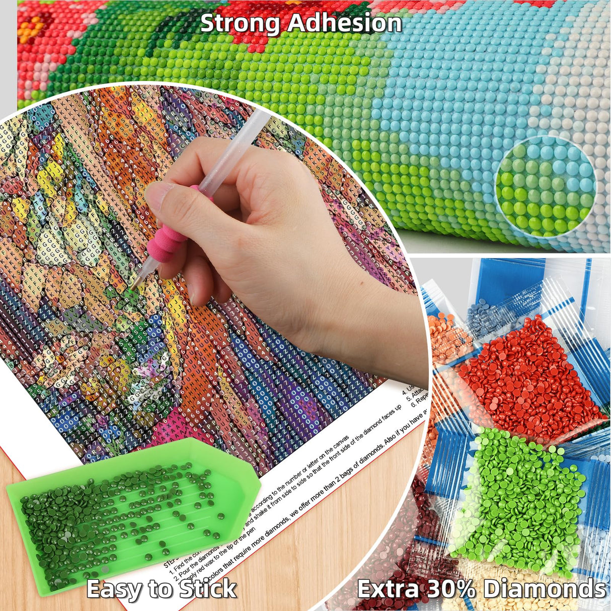 Lxmsja Fairy Stained Glass Diamond Art Kits for Adults, Flowers Diamond Painting Kits for Beginners, 5D DIY Full Drill Gem Art Crafts for Adults, Home Wall Decor 12x16 inch Lxmsja