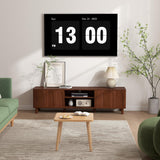 TV Stand for TVs up to 70'', Entertainment Center with Large Storage for Living Room, Media Console with Sliding Doors and Adjustable Shelves, Modern TV Cabinet for Game Consoles and Decor(Walnut) PHOYAL