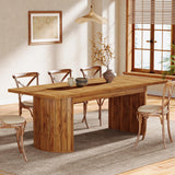 Tribesigns 78.7" Extra Long Dining Table for 6-8 People, Large Farmhouse Kitchen Table with Wooden Tabletop, Rustic Style Rectangular Dinner Table for Dining Room, Kitchen, Living Room, Brown Tribesigns