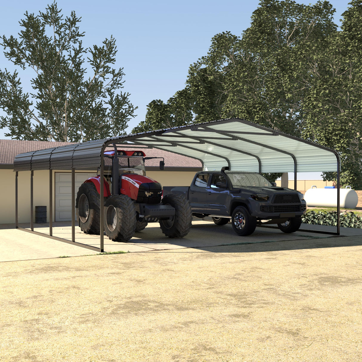 VEIKOU 20'x20' Carport, Car Port with Galvanized Steel Panels, Metal Carport with Innovative Assembly Structure, Carports for Car, Boat, Truck VEIKOU