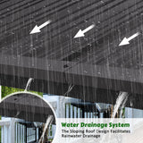 MUPATER 12'x 20' Outdoor Pergola on Clearance with Metal Frame, Lean to Pergola Gazebo, Wall-Mounted Heavy Duty Awnings for Patio, Deck, Porch and Backyard MUPATER