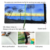 tumuarta Watercolor Journal,140 LB, 300 GSM, Cotton Paper, Cold Press, 24 Sheets, 48 Pages, Watercolor Paper Sketchbooks for Use As Travel Notebook and Mixed Media Pad, 5.5x5.5 tumuarta