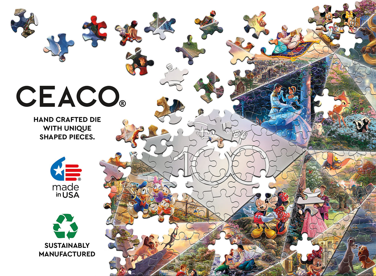 Ceaco - Disney's 100th Anniversary - Thomas Kinkade - 100th Anniversary Collage - 2000 Piece Jigsaw Puzzle, 38 x 26 Ceaco