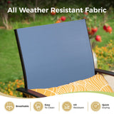 MIXPATIO 5-Piece Patio Table and Chairs Set for 4, Outdoor Dining Set with Blue Chairs and 37" Square Metal Umbrella Table for Deck Backyard Lawn MIXPATIO